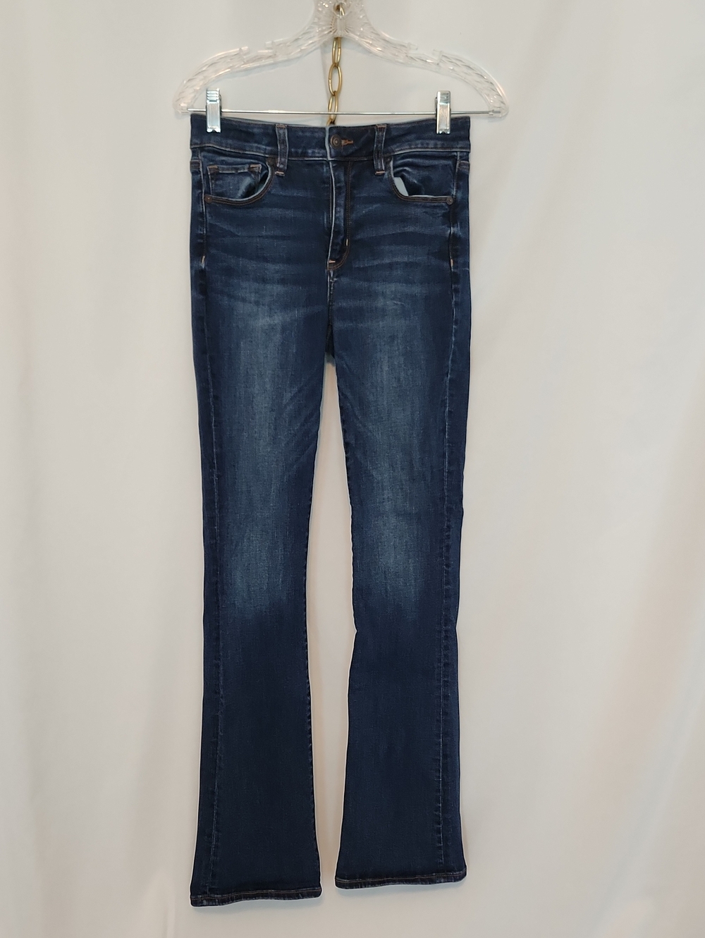 American Eagle Classic Dark Wash Women's High-Rise Skinny Kick Jeans - 4R